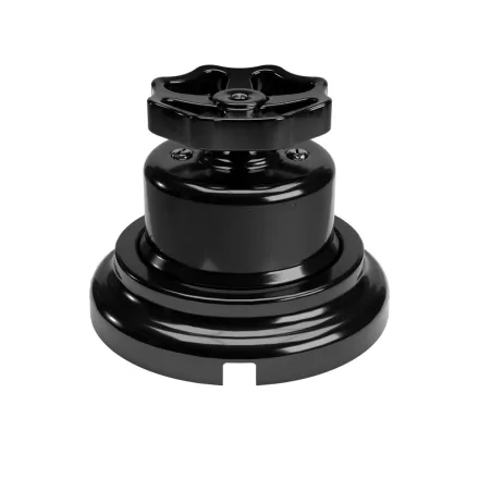 Switch/diverter set with black porcelain knob and base