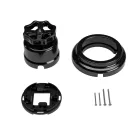 Switch/diverter set with black porcelain knob and base