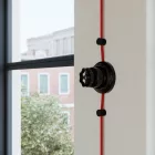 Switch/diverter set with black porcelain knob and base