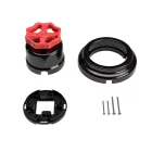 Switch/diverter set with black porcelain knob and base