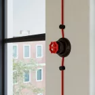 Switch/diverter set with black porcelain knob and base