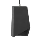 Prisma cement lampshade for hanging, with cable clamp and E27 socket