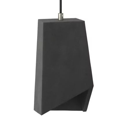Prisma cement lampshade for hanging, with cable clamp and E27 socket