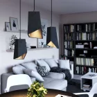 Prisma cement lampshade for hanging, with cable clamp and E27 socket