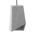 Prisma cement lampshade for hanging, with cable clamp and E27 socket