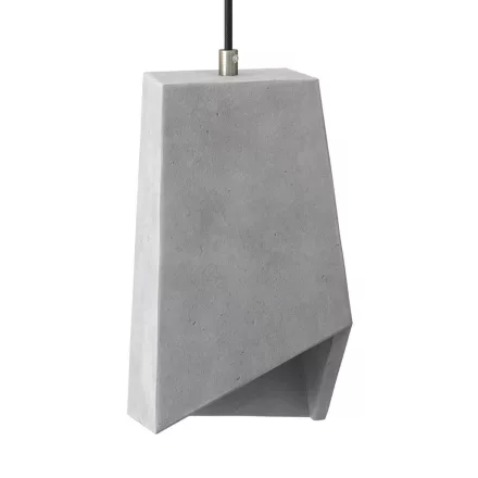 Prisma cement lampshade for hanging, with cable clamp and E27 socket