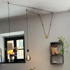 Prisma cement lampshade for hanging, with cable clamp and E27 socket