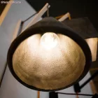 Funnel-shaped cement lampshade for hanging, with cable clamp and E27 lamp holder