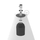 Funnel-shaped cement lampshade for hanging, with cable clamp and E27 lamp holder