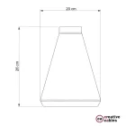 Funnel-shaped cement lampshade for hanging, with cable clamp and E27 lamp holder