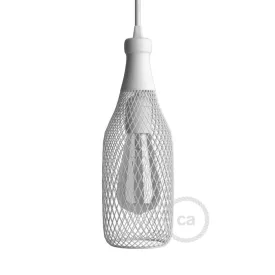 Bottle-shaped metal lampshade with bare bulb cover Magnum