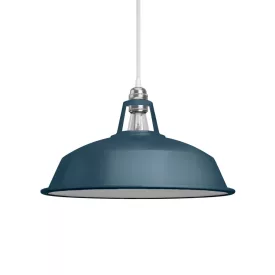   Marine lampshade made of enamelled metal, with E27 socket, 38 cm diameter