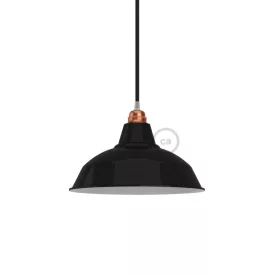   Bistrot lampshade in polished metal, with E27 socket, 30 cm diameter