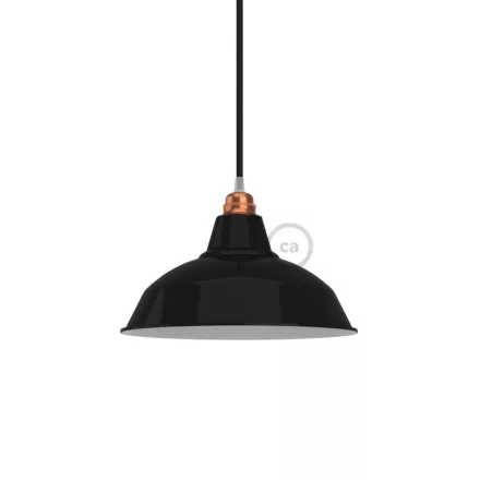 Bistrot lampshade in polished metal, with E27 socket, 30 cm diameter