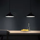 Bistrot lampshade in polished metal, with E27 socket, 30 cm diameter