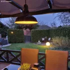 Bistrot lampshade in polished metal, with E27 socket, 30 cm diameter