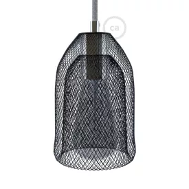   Bare bulb cage metal lampshade Ghostbell with E27 bulb socket