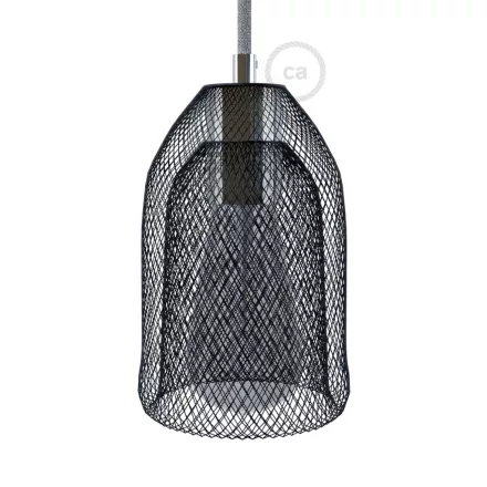Bare bulb cage metal lampshade Ghostbell with E27 bulb socket