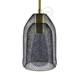   Bare bulb cage metal lampshade Ghostbell with E27 bulb socket