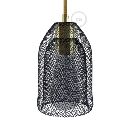 Bare bulb cage metal lampshade Ghostbell with E27 bulb socket