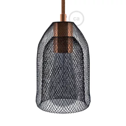 Bare bulb cage metal lampshade Ghostbell with E27 bulb socket
