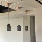 Bare bulb cage metal lampshade Ghostbell with E27 bulb socket