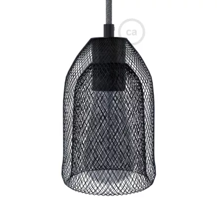 Bare bulb cage metal lampshade Ghostbell with E27 bulb socket