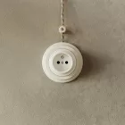 French 10/16A two-pole wall socket set and porcelain base