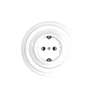Schuko wall socket set with porcelain base