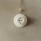 Schuko wall socket set with porcelain base