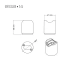 Esse14 wall or ceiling lamp for linear LED bulb S14d - Waterproof IP44 - IO