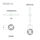 Esse14 wall or ceiling lamp for linear LED bulb S14d - Waterproof IP44 - IO