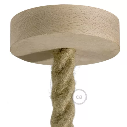 Wooden ceiling rosette set for 2XL cable