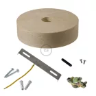 Wooden ceiling rosette set for 2XL cable