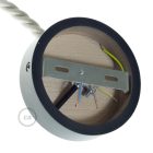 Wooden ceiling rosette set for XL cable