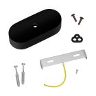 Oval wooden ceiling rosette set