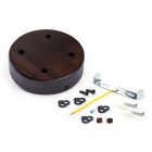 Cylindrical wooden 4-hole ceiling rosette set