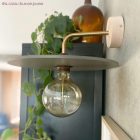 Mini cylindrical wooden ceiling rosette set with 1 central hole