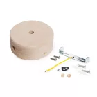 Set of mini wooden cylindrical roses with 1 hole in the middle and 2 holes on the sides