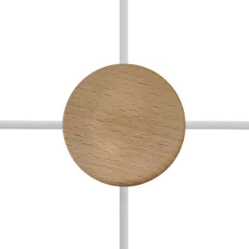   Mini cylindrical wooden 4-sided hole ceiling rosette set (connection box)
