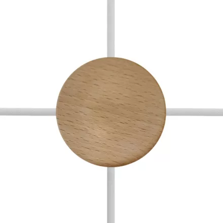 Mini cylindrical wooden 4-sided hole ceiling rosette set (connection box)