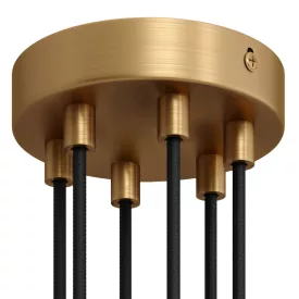 Cylindrical metal 6-hole ceiling rosette set