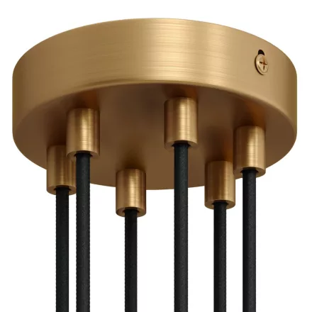 Cylindrical metal 6-hole ceiling rosette set