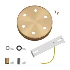 Cylindrical metal 6-hole ceiling rosette set