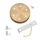 Cylindrical metal 6-hole ceiling rosette set