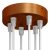 Cylindrical metal 6-hole ceiling rosette set