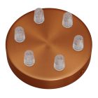 Cylindrical metal 6-hole ceiling rosette set