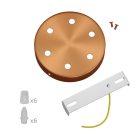 Cylindrical metal 6-hole ceiling rosette set