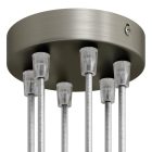 Cylindrical metal 6-hole ceiling rosette set