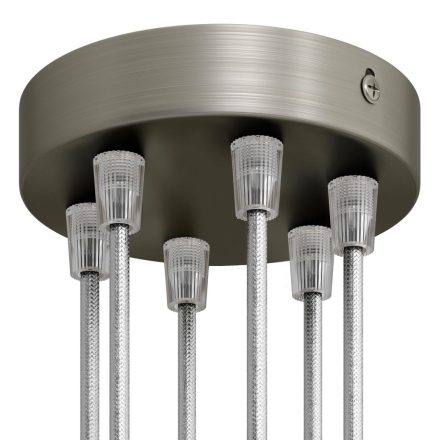 Cylindrical metal 6-hole ceiling rosette set
